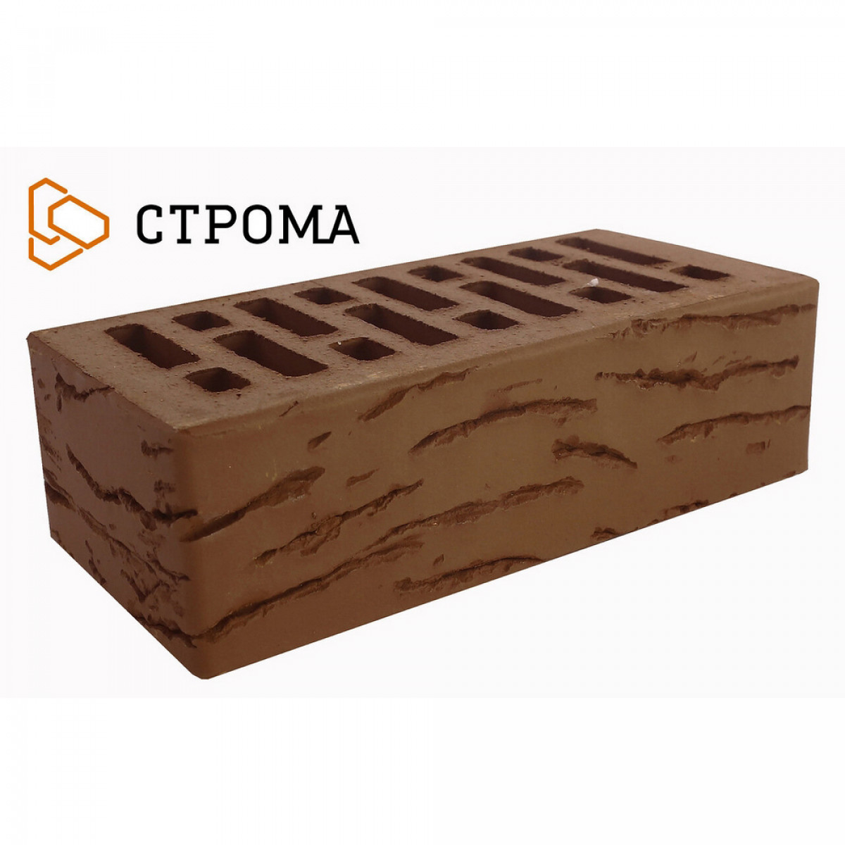 Кирпич керамический лицевой Строма Коричневый Кора дуба 1НФ/УС  в интернет магазине Апельсин строй г. Орел
